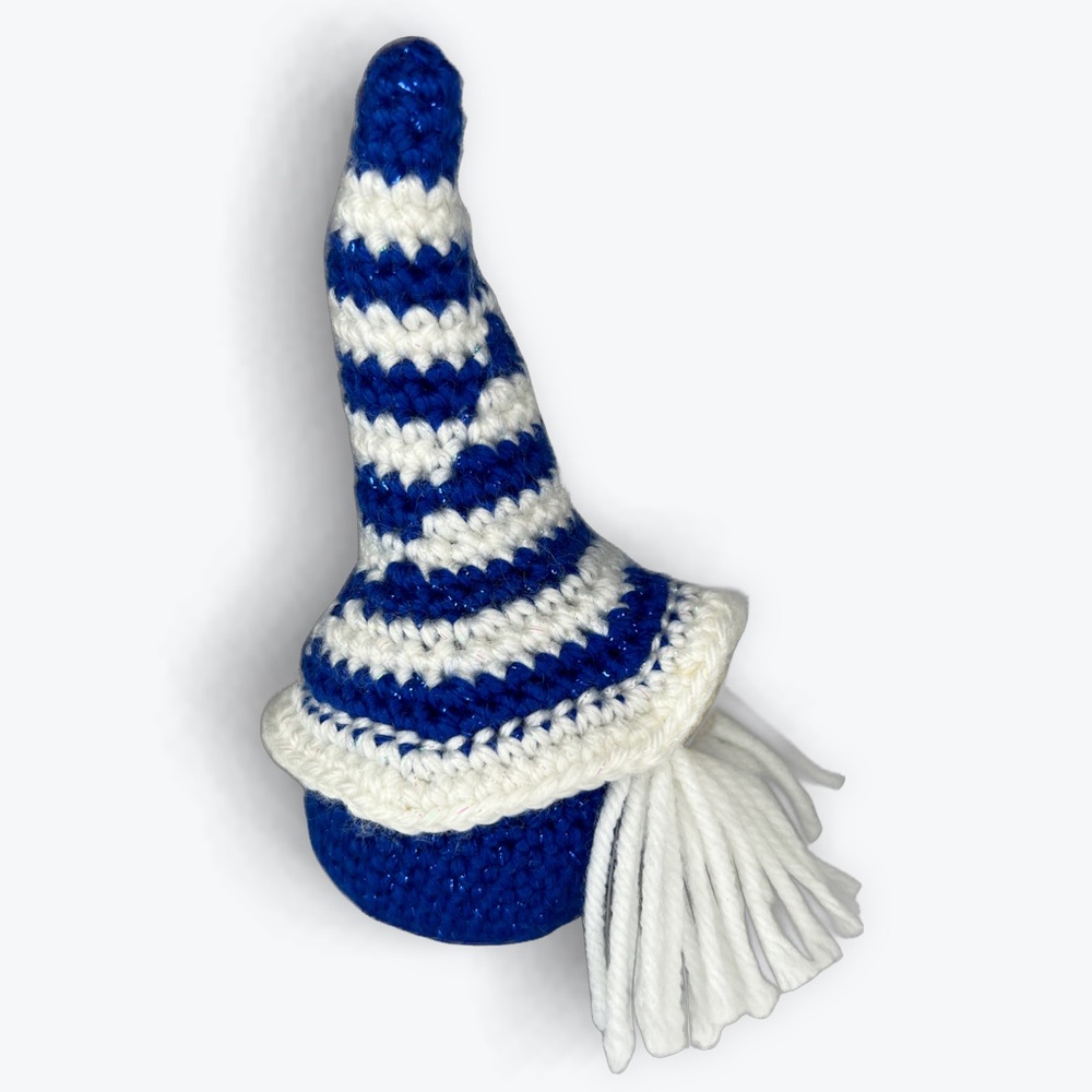 Handmade Crochet Holiday Gnome Hanukkah Theme or Blue Christmas Theme - Picture 5 of 9